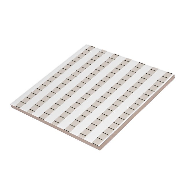 Carreau de céramique rayure noire et beige (Côté)
