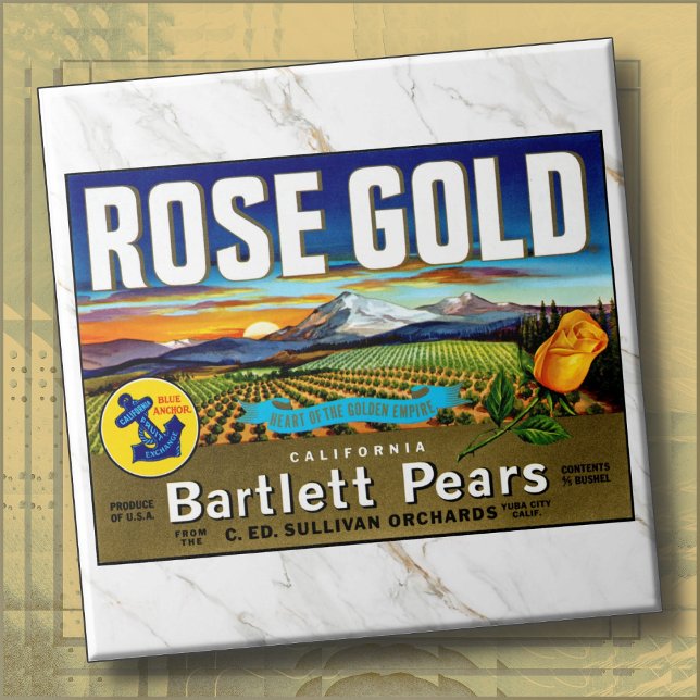 CARREAU DE CÉRAMIQUE - ''Rose Gold'' - Étiquette d (Créateur téléchargé)