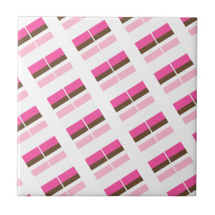 Carreau de céramique rose marron blanc rayé