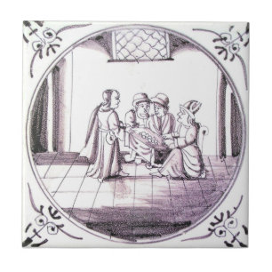 Carreau de céramique rouge de manganèse biblique