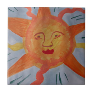 Carreau de céramique Soleil de feu