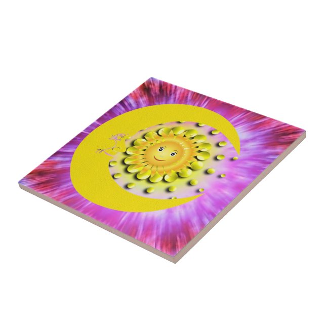 Carreau de céramique Soleil Lune (Côté)