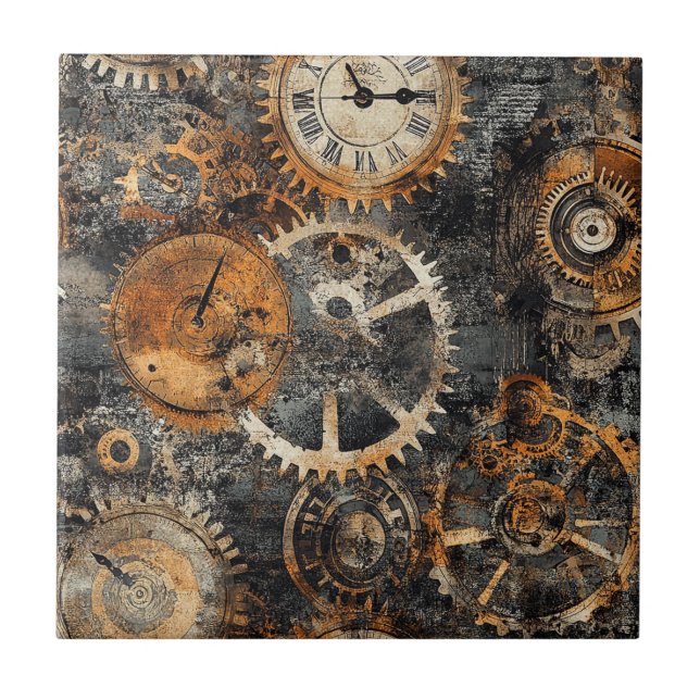 Carreau de céramique Steampunk vintage (Devant)