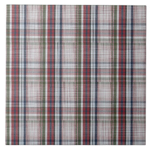 Carreau de céramique - Tartan écossais rouge bleu