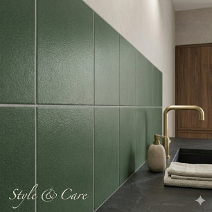 Carreau de céramique texturé vert élégant pour mur