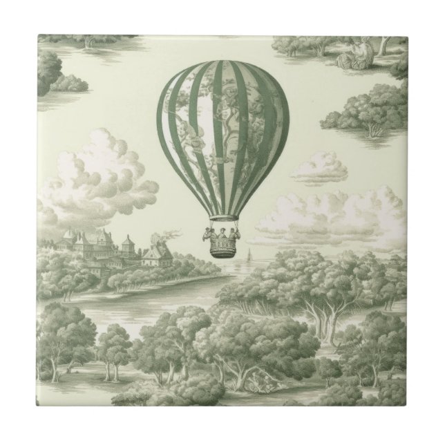 Carreau de céramique Toile Montgolfière Campagne V (Devant)