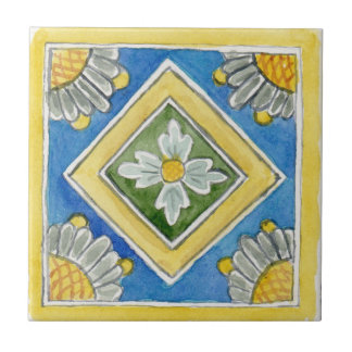 Carreau de céramique Traditionnel sicilien jaune b