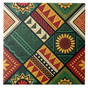 Carreau de céramique tribal africain