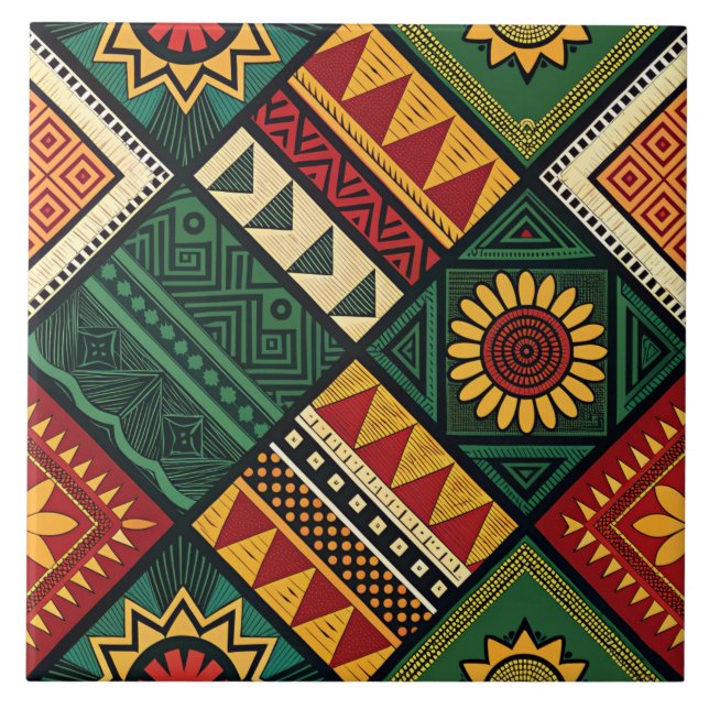 Carreau de céramique tribal africain (Devant)