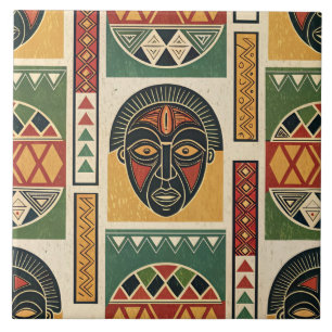 Carreau de céramique tribal africain
