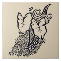 Carreau de céramique tribal hawaïen tropical