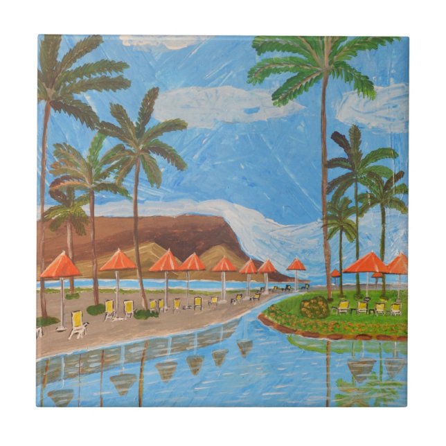 carreau de céramique Tropical Scene  (Devant)