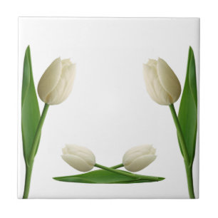 Carreau de céramique Tulipes blanches Floral