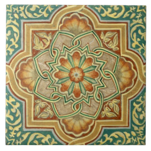 Carreau de céramique - Vert Beige Italien Orange B