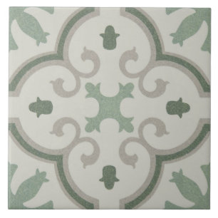 Carreau de céramique - Vert beige marocain