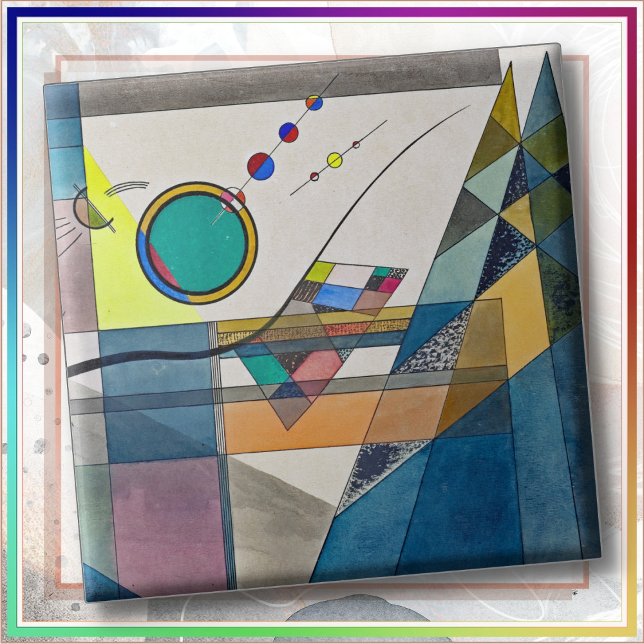 CARREAU DE CÉRAMIQUE - "Vert" - Wassily Kandinsky (This Ceramic Tile features an abstract art image entitled "Green" by Kandinsky.)
