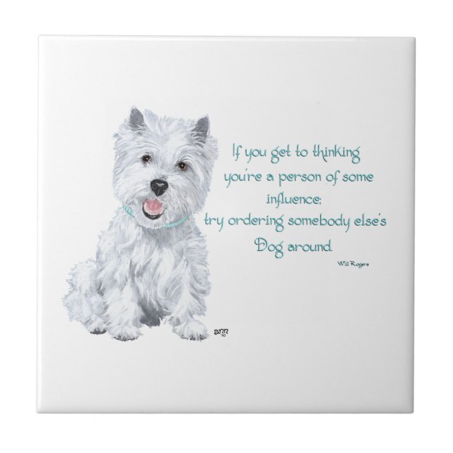 Carreau de céramique Westie Wisdom (Devant)