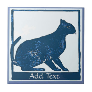 Carreau de chat bleu, ajouter du texte