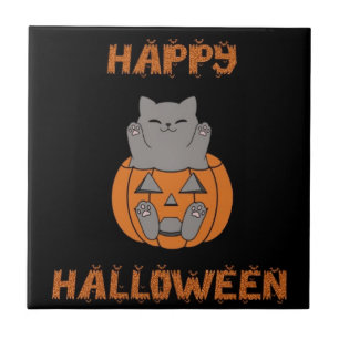 Carreau de chat d'Halloween