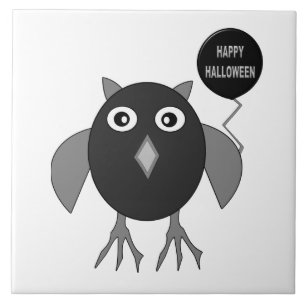 Carreau de chouette de fête Halloween effrayant
