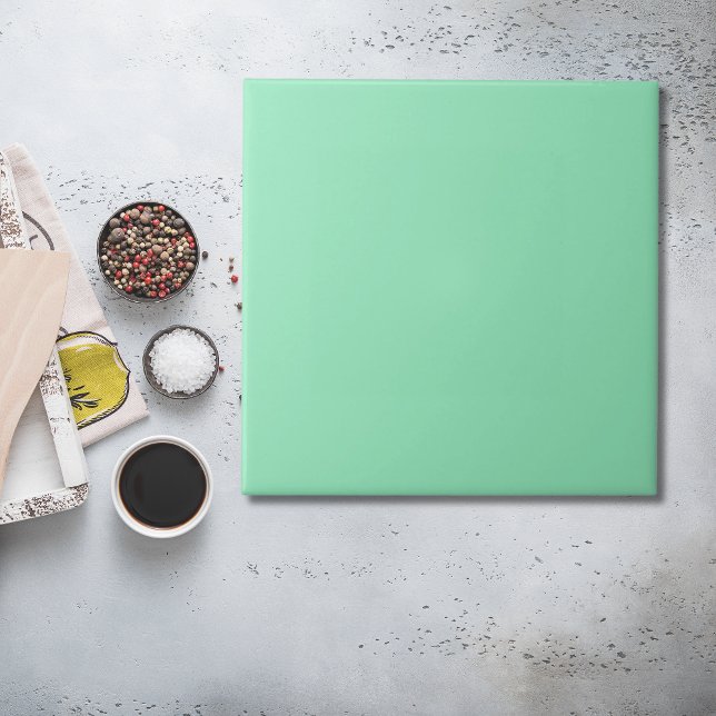 Carreau de couleur vert menthe Seafoam (Seafoam Green Color Tile in mint green
)