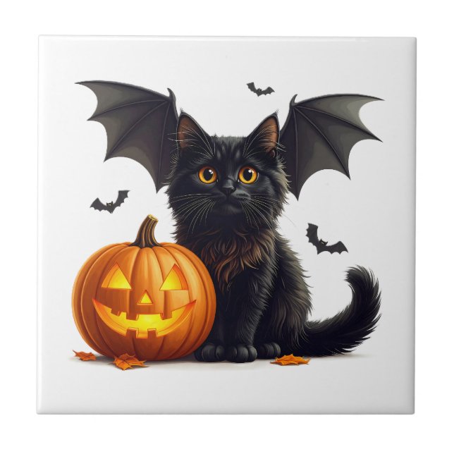 Carreau de cuisine chat Halloween (Devant)