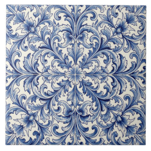 carreau de défilement bleu vintage