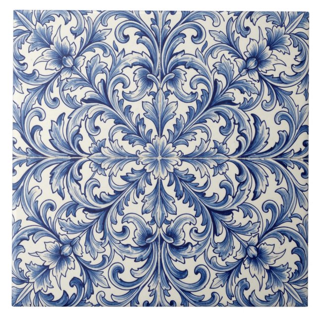 carreau de défilement bleu vintage (Devant)
