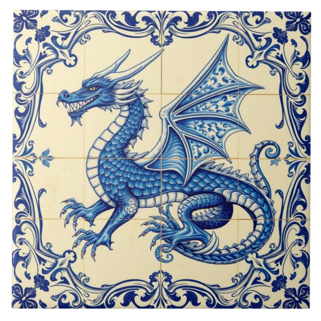 carreau de dragon de ciel de saphir (Devant)