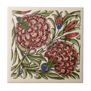 Carreau de fleur d'œillet Art antique rustique De 