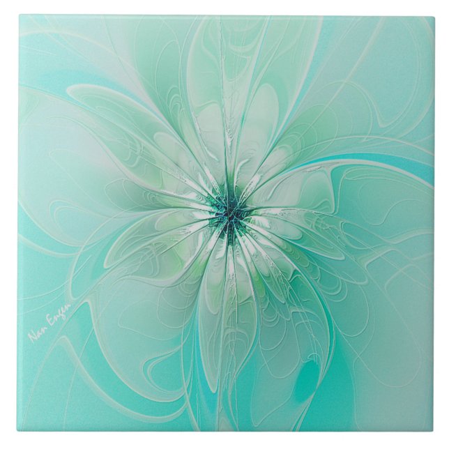 Carreau de fleur moderne Blue Dreams (Devant)