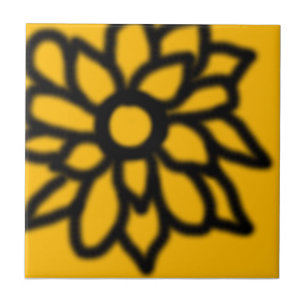 Carreau de fleur Pop Art jaune