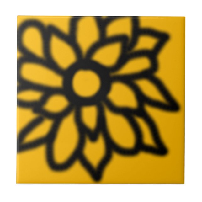 Carreau de fleur Pop Art jaune (Devant)