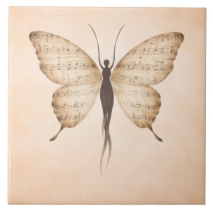 Carreau de forme de papillon poétique