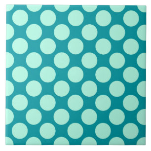 Carreau De grands points rétro - turquoise et aqua