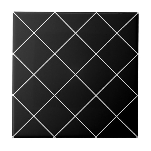 Carreau de grille de diamant fin noir (Devant)