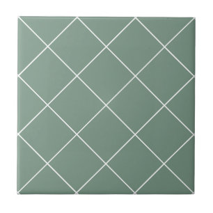 Carreau de grille en diamant fin vert sauge