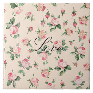 Carreau De jolies roses roses florales