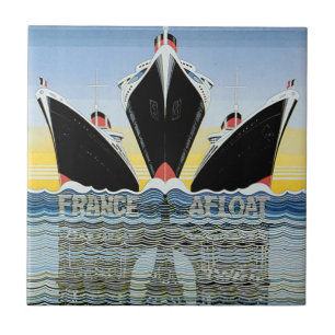 Carreau De la France ligne française affiche à flot -