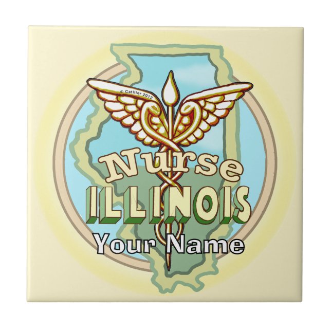Carreau de l'infirmière de l'Illinois Caduceus (Devant)