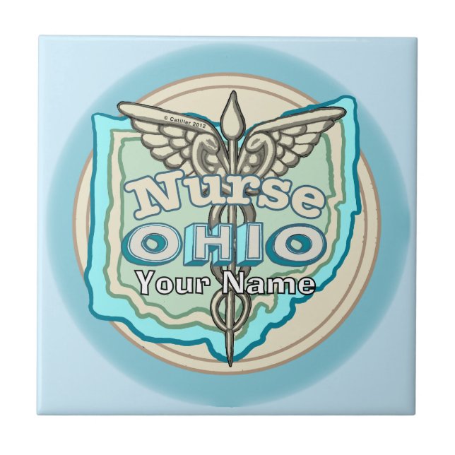 Carreau de l'infirmière de l'Ohio Caduceus (Devant)