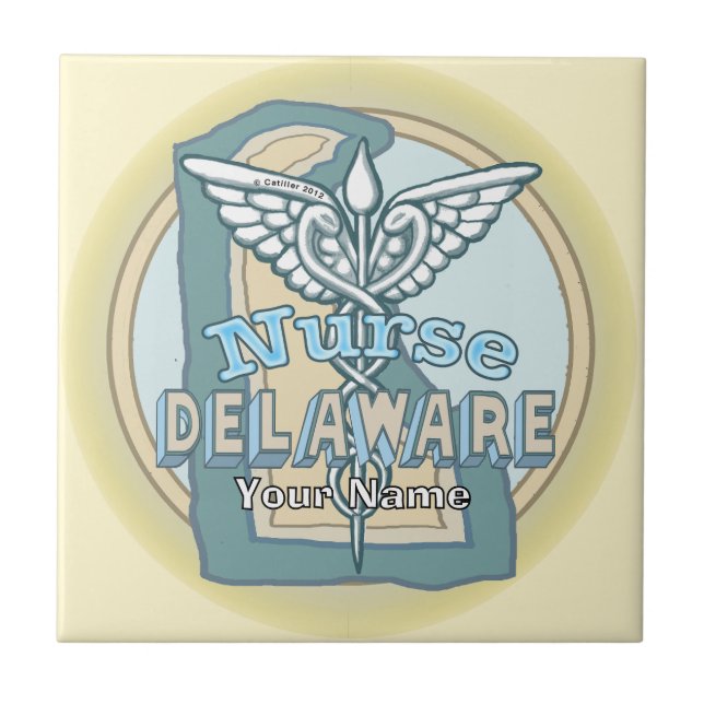 Carreau de l'infirmière du Delaware Caduceus (Devant)
