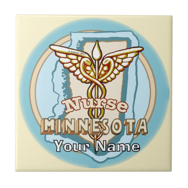 Carreau de l'infirmière du Minnesota Caduceus (Devant)