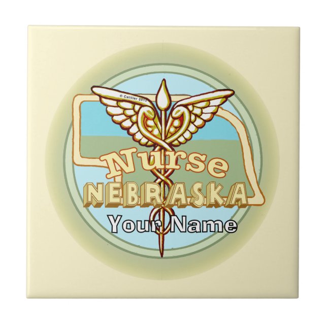 Carreau de l'infirmière du Nebraska Caduceus (Devant)