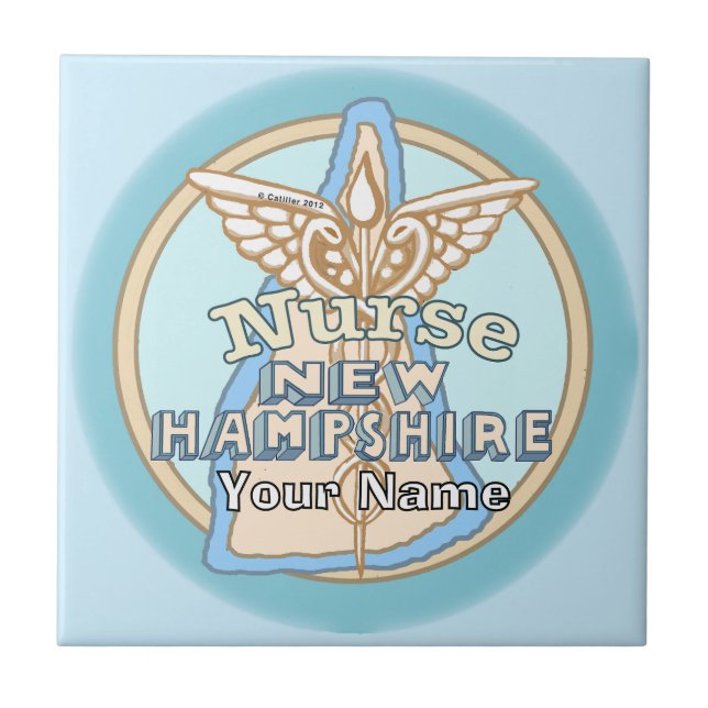 Carreau de l'infirmière du New Hampshire Caduceus (Devant)