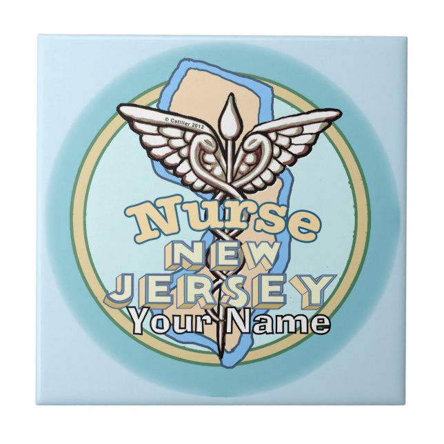 Carreau de l'infirmière du New Jersey Caduceus (Devant)