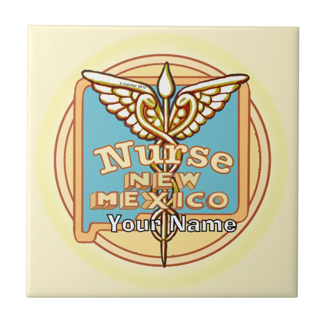 Carreau de l'infirmière du Nouveau-Mexique Caducée (Devant)