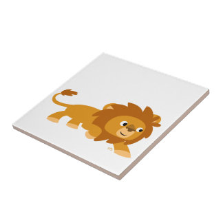 Carreau de lion de dessin animé intelligent mignon