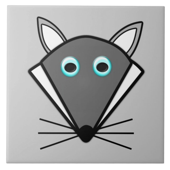 Carreau de loup mignon pour Halloween (Devant)