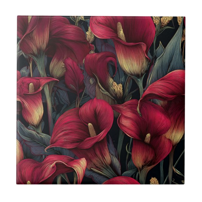 Carreau de lys calleux boho portugais pour mur de  (Devant)